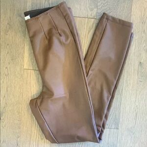 Brown Faux Leather Pants